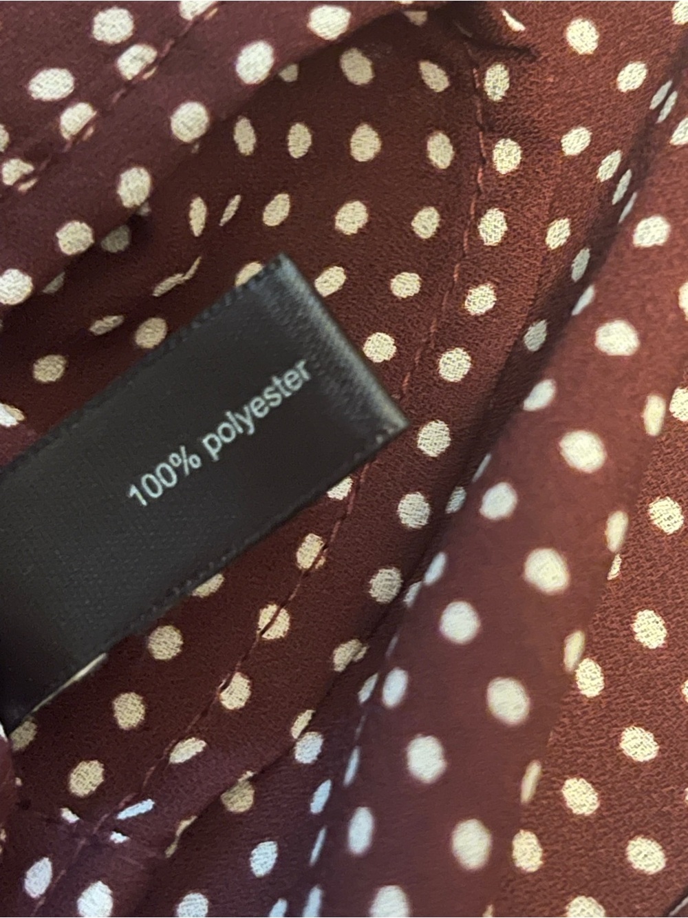 The Limited Women's Burgundy Dot Button-Up Blouse-M - Picture 12 of 14